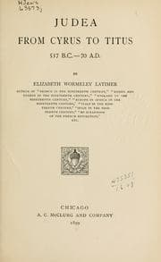 Cover of Judea from Cyrus to Titus