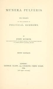 Cover of Munera pulveris