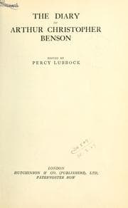 Cover of The diary of Arthur Christopher Benson