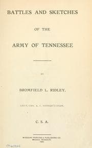 Cover of Battles and sketches of the Army of Tennessee