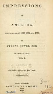 Cover of Impressions of America during the years 1833, 1834, and 1835