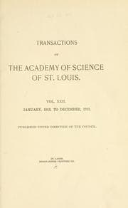 Cover of Transactions of the Academy of Science of Saint Louis
