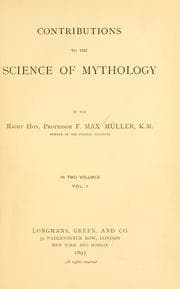 Cover of Conributions to the science of mythology