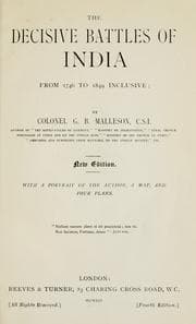 Cover of The decisive battles of India