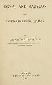 Cover of Egypt and Babylon from sacred and profane sources