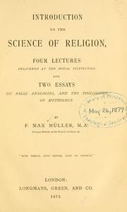 Cover of Introduction to the science of religion