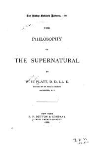 Cover of The philosophy of the supernatural