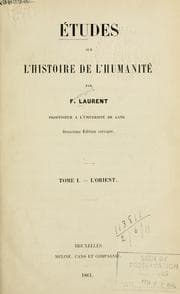 Cover of Études sur l'histoire de l'humanité