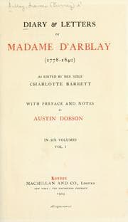 Cover of Diary & letters of Madame d'Arblay, 1778-1840