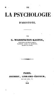 Cover of De la psychologie d'Aristote