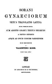 Cover of Sorani Gynaeciorum vetus translatio latina