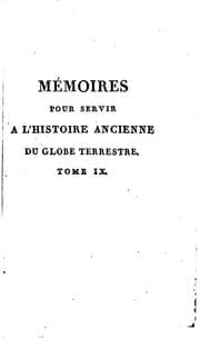 Cover of Mémoires pour servir à l'histoire ancienne du globe terrestre