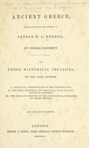 Cover of Historical researches into the politics, intercourse, and trade of the principal nations of antiquity