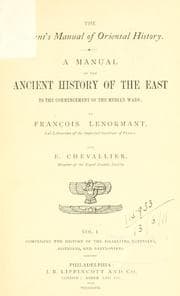 Cover of A manual of the ancient history of the East