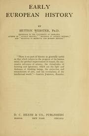 Cover of Early European history
