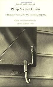Cover of Journal and Letters of Philip Vickers Fithian 1773-1774