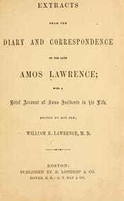 Cover of Extracts from the diary and correspondence of the late Amos Lawrence