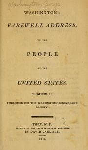 Cover of Farewell address
