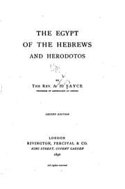 Cover of The Egypt of the Hebrews and Herodotos