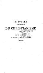 Cover of Histoire des origines du Christianisme