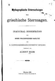 Cover of Mythographische Untersuchungen über griechische Sternsagen
