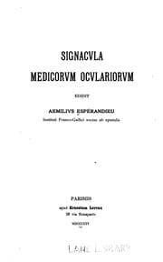 Cover of Signacula medicorum oculariorum