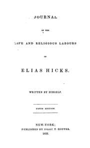 Cover of Journal of the life and religious labours of Elias Hicks
