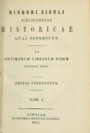 Cover of Diodori Siculi Bibliothecae historicae quae supersunt