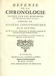 Cover of Défense de la chronologie fondée sur les monumens de l'histoire ancienne