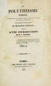 Cover of Du polythéisme romain