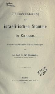 Cover of Die Einwanderung der israelitischen Stämme in Kanaan