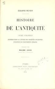 Cover of Histoire de l'antiquité