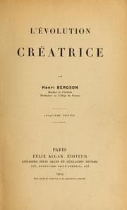 Cover of L'Évolution créatrice