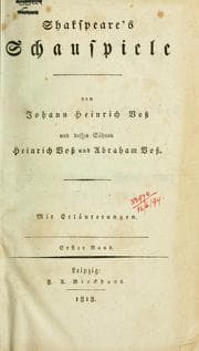 Cover of Shakspeare's Schauspiele (Midsummer Night's Dream / Much Ado About Nothing / Romeo and Juliet / Tempest)