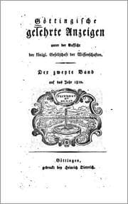 Cover of Göttingische Gelehrte Anzeigen