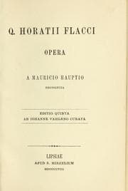 Cover of Q. Horatii Flacci opera