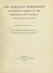 Cover of The Bodleian Manuscript of Jerome's Version of the Chronicle of Eusebius