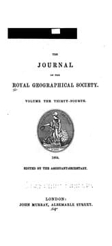Cover of The Journal of the Royal Geographical Society ...: General index to the fifth ten volumes of the ...