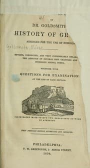 Cover of Pinnock's improved edition of Dr. Goldsmith's history of Greece, abridged for the use of schools
