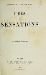 Cover of Idées et sensations