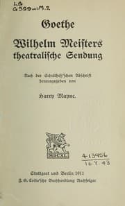 Cover of Wilhelm Meister