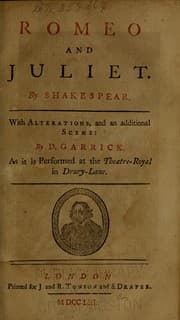 Cover of Romeo and Juliet, 1750