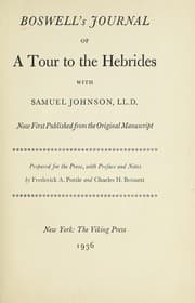 Cover of Boswell's Journal of a tour to the Hebrides with Samuel Johnson, LL.D.