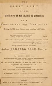 Cover of The first part of the Institutes of the Lawes of England