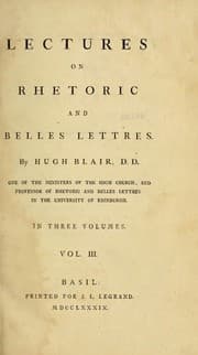 Cover of Lectures on rhetoric and belles lettres