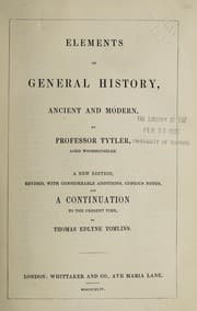 Cover of Elements of general history, ancient and modern