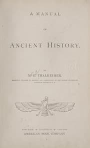 Cover of A manual of ancient history