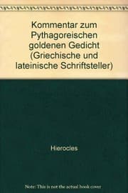 Cover of Commentarius in aurea Pythagoreorum carmina