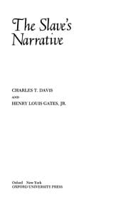Cover of The slave's narrative