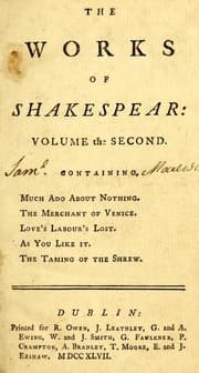 Cover of Plays (As You Like It / Love's Labour's Lost / Merchant of Venice / Much Ado About Nothing / Taming of the Shrew)
